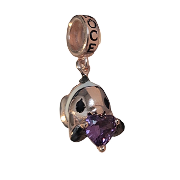 🎆Gnoce 18K Rose Gold Clown Fish Purple Rhinestone Dangle Pendant Bracelet Charm - Picture 6 of 10